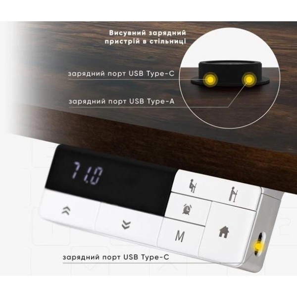 Фото - Стіл з електрорегулюванням висоти Mealux PowerDesk Energy Antique (EVO-201 Energy A/B)